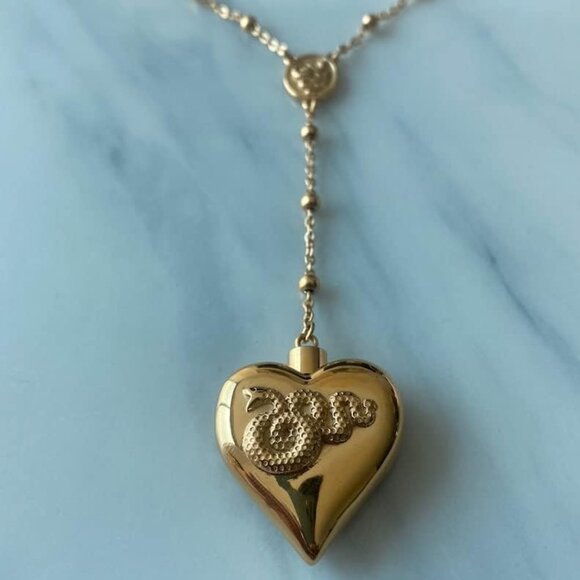 Saint Lana Del Rey Inspired Gold Plated Stainless Steel Stash Necklace - Picture 2 of 5